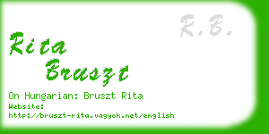 rita bruszt business card